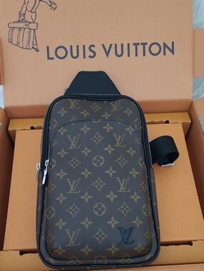 Louis Vuitton Monogram Canvas Brown & Black Sling Belt Bag
